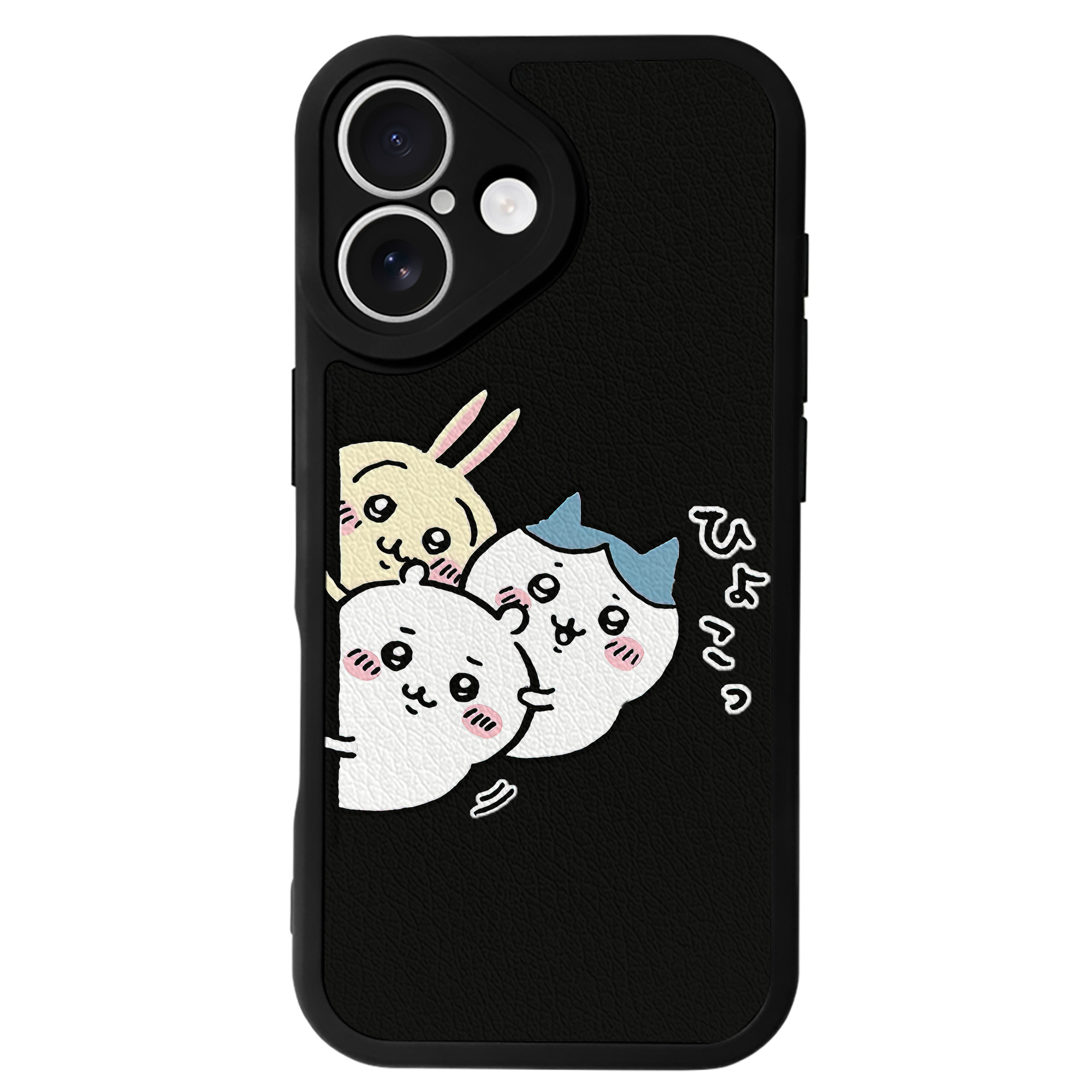 （画像用） ちいかわ うさぎ Chii-kawa usagi 【iPhone 16シリーズ対応】シリコンスマホケース（レザー調） 材質：シリコン